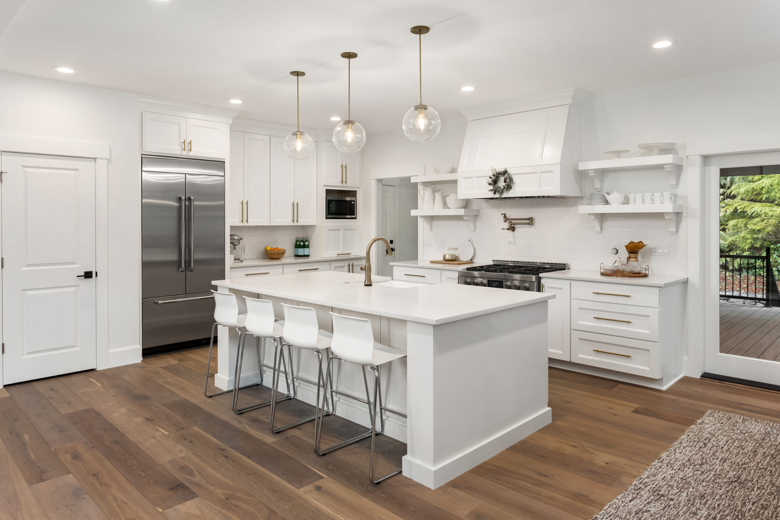 Custom cabinetry and kitchen layout and stainless steel appliances by Kellogg Construction in North Andover, MA